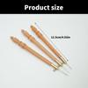 Embroidery Hook Wood Handle Includes Needle (0.8mm 1.0mm 1.2mm) Embroidery Crochet Hook for Sequins Beading Knitting