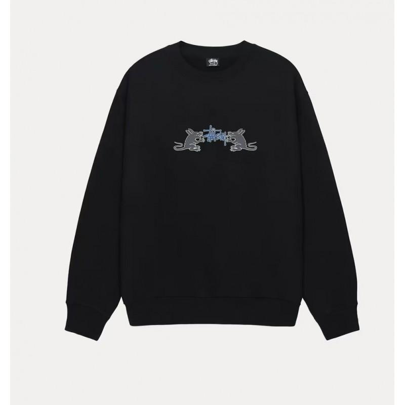 STU26 Otoño Invierno Unisex Oversized Algodón Cuello Redondo Sudadera de Manga Larga Adolescentes Adultos