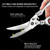 1pc Stainless Steel Kitchen Scissors Ultra-Sharp Rust-Resistant Multipurpose for Fish Meat Chicken Fruits Vegetables Durable Ergonomic Design