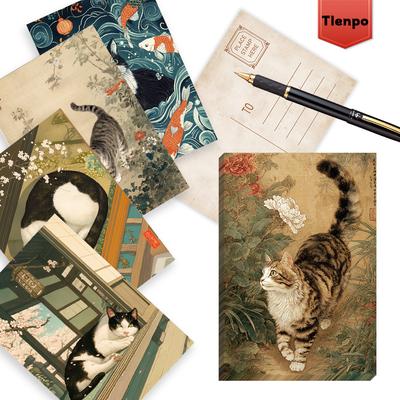 32 Stück, Postkarten im japanischen Stil mit Katzenmotiven, Ukiyo-e-Stil, Geburtstags-/Jubiläumsgeschenke, Sammlerstücke, zum Verschenken geeignet, versandfähig.