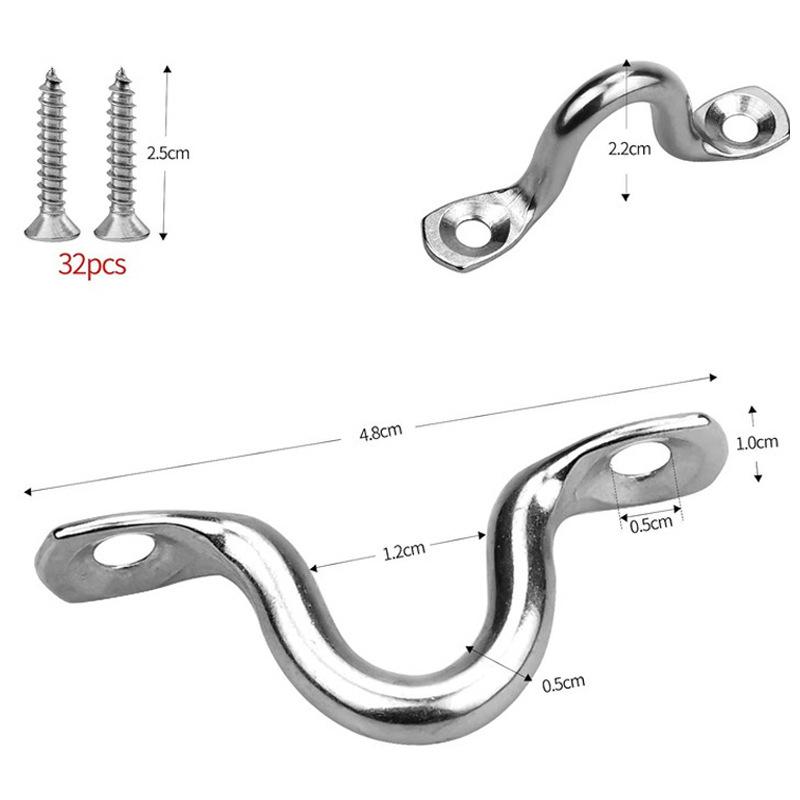 4 Stück Griff 4/5/6 mm 316 Edelstahl Drahtöse Gurt Boot Marine Befestigung Fenderhaken Markise Motoren Zubehör