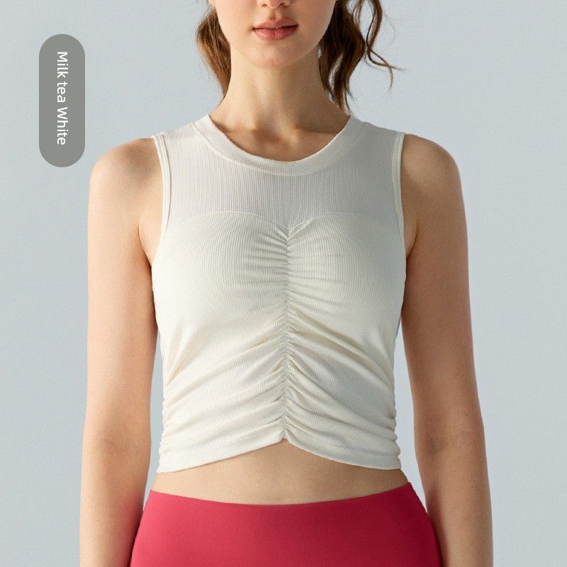 Spring and Summer Yoga Yoga Fixed Cup Integrated Fashion Wind Sexy Open Back Sports Vest Sleeveless Workout Underwear