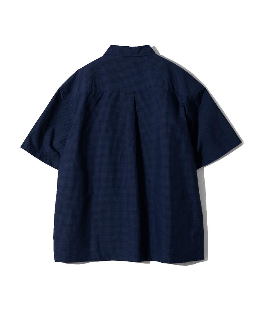Holliseon Joshua Small Check Shirt Jacket Navy