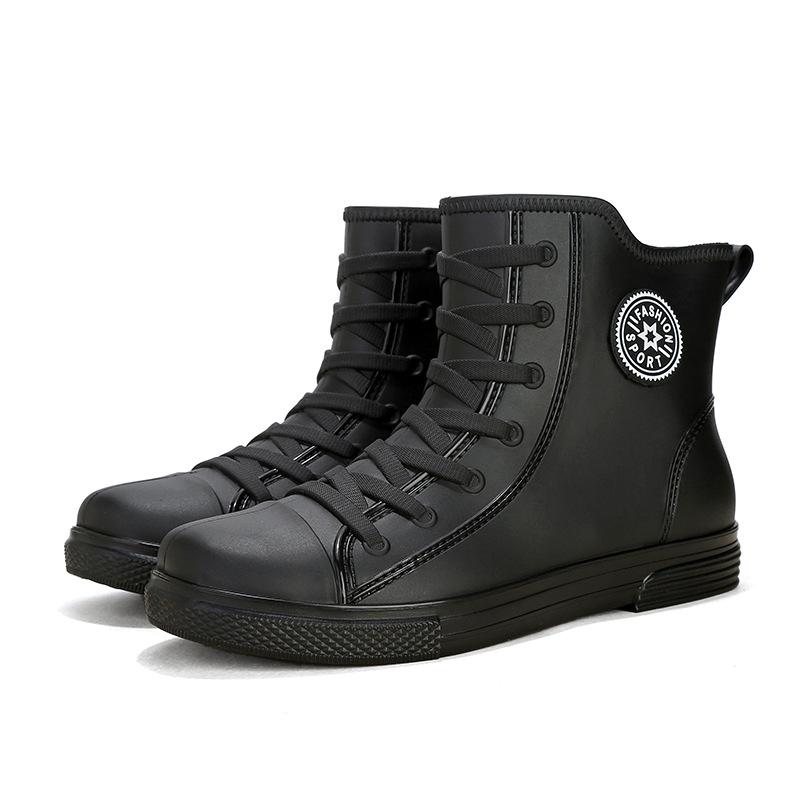 Korean Style Men's Waterproof Non-slip Rain Boots - Short, Thickened Casual Footwear