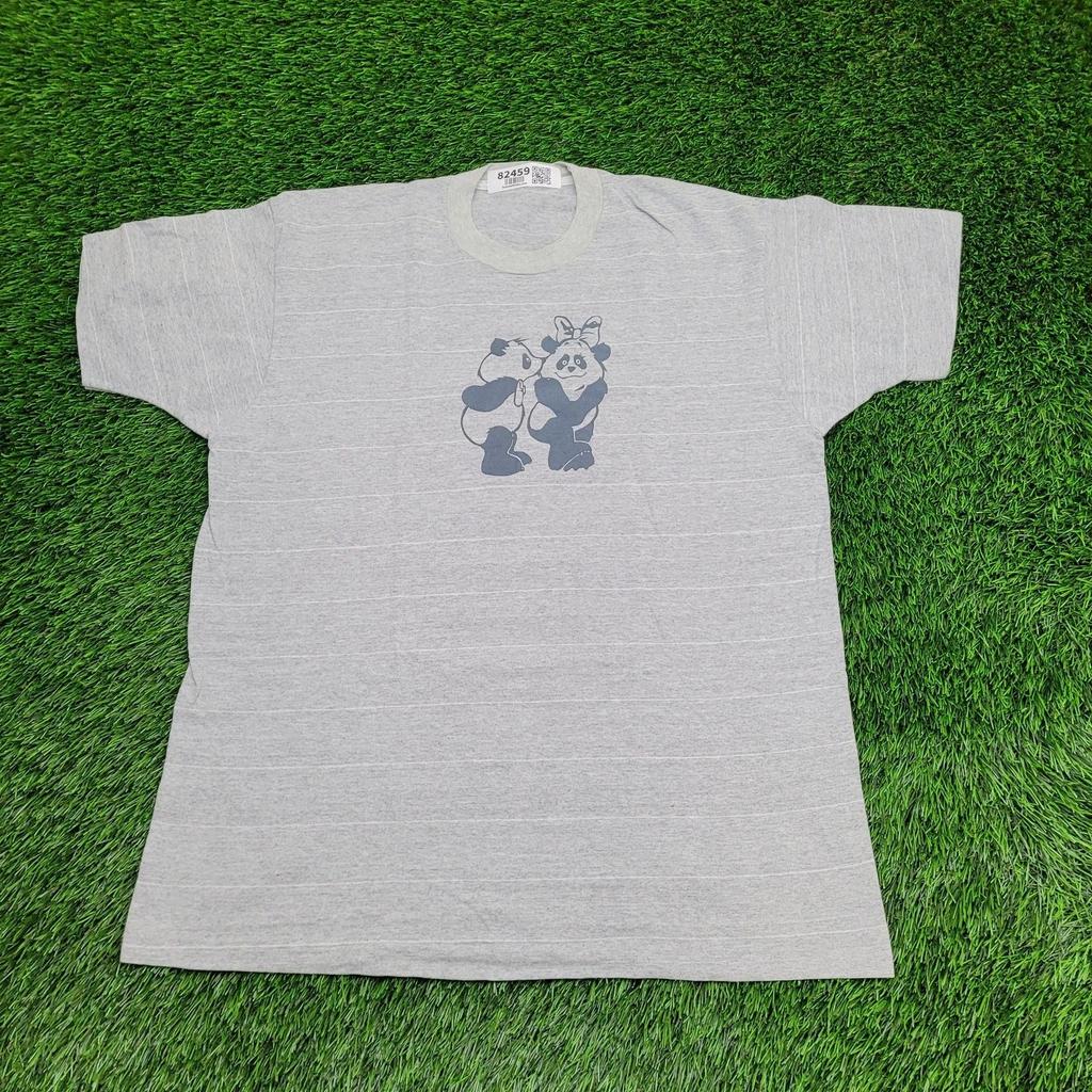 Vintage 80s Cute Panda Shirt Womens XL 22x28 Gray