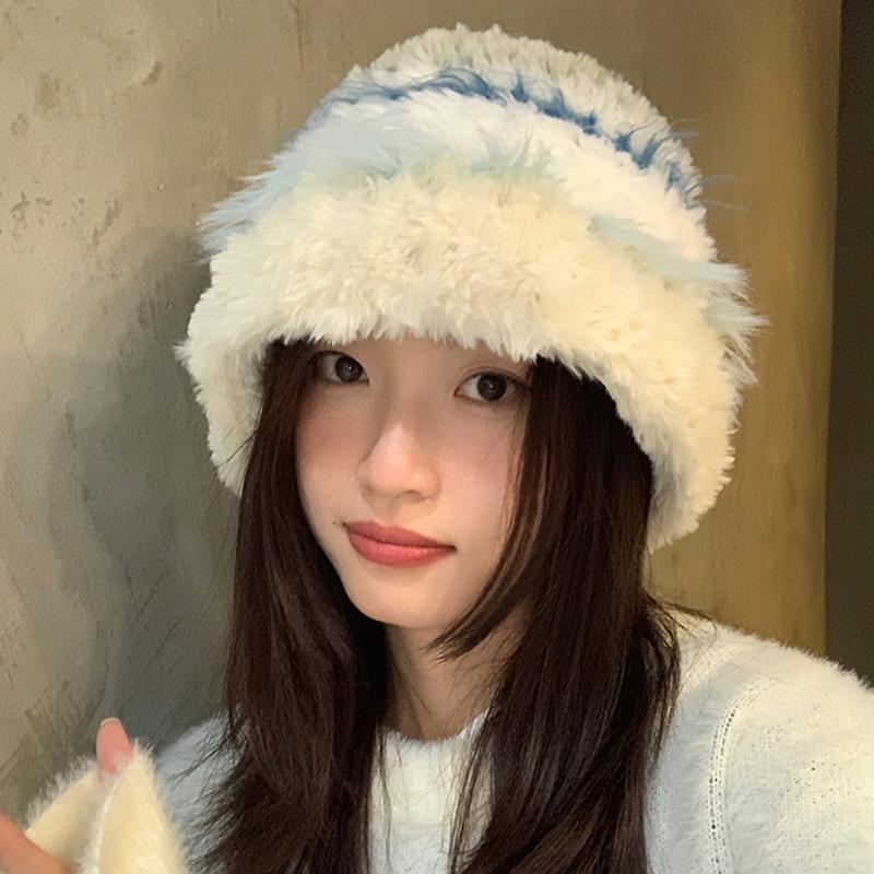 Autumn And Winter Plush Thick Cold-Proof Wool Hat Warm Ear Protection Knitted Hat For Women