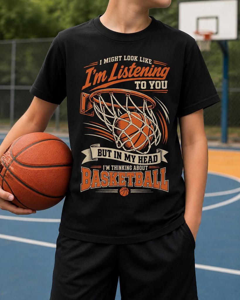 Basketball on My Mind Shirt, Funny Hoops Player Tee, Sports Fan Gift, Team Game Day Outfit, Court Humor Graphic Apparel for Men Women Unisex