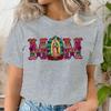Mexican Mom Shirt Mothers Day Gift Short Sleeve Tshirt Mom Flower Leopard Print Tshirts Gift for Mama Vintage Retro Clothes