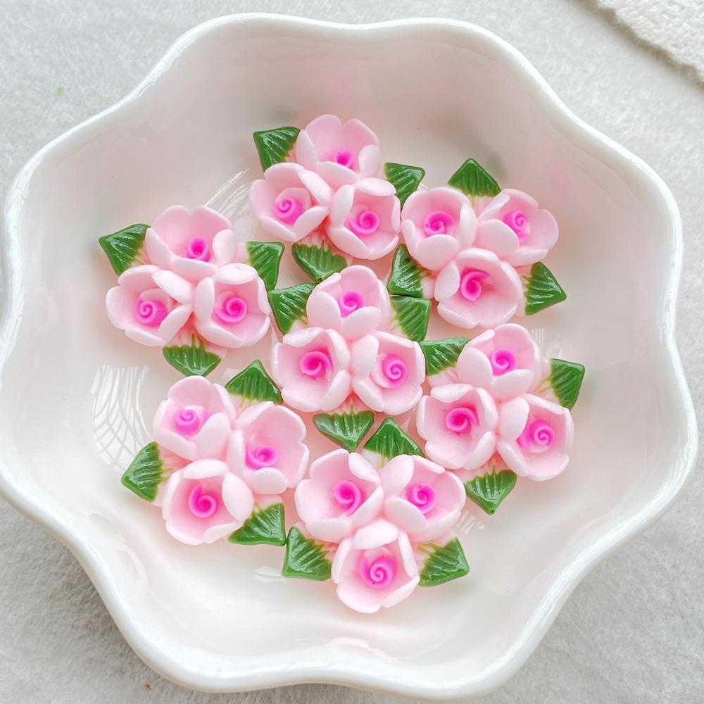 

10PCS Vibrant Resin Three Roses For Scrapbooking, Wedding Decor & DIY Jewelry Making Accessories