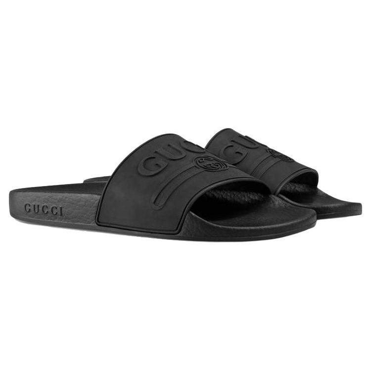 Gucci Wmns Logo Rubber Slide 'Black' Women's 525140 JCZ00 1031