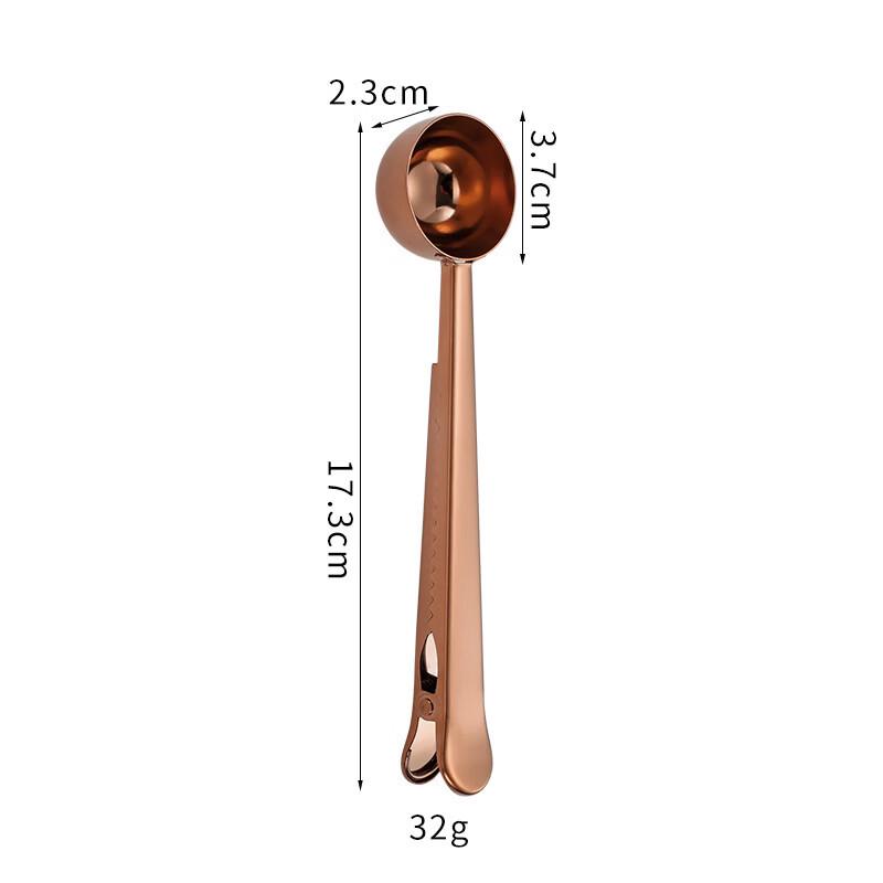 Stainless Steel Coffee Measuring Scoop & Bag Clip