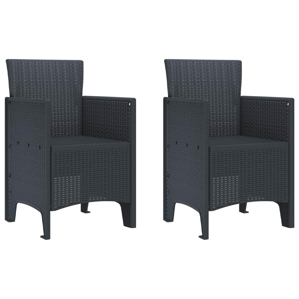 Garden Chair 2 pcs Anthracite Grey 53 x 49 x 85 cm Polypropylene
