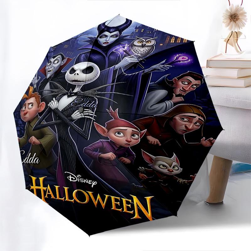 1pc Disney Halloween Automatic Open Close Umbrella Windproof Canopy, Automatic Open Close Button10213