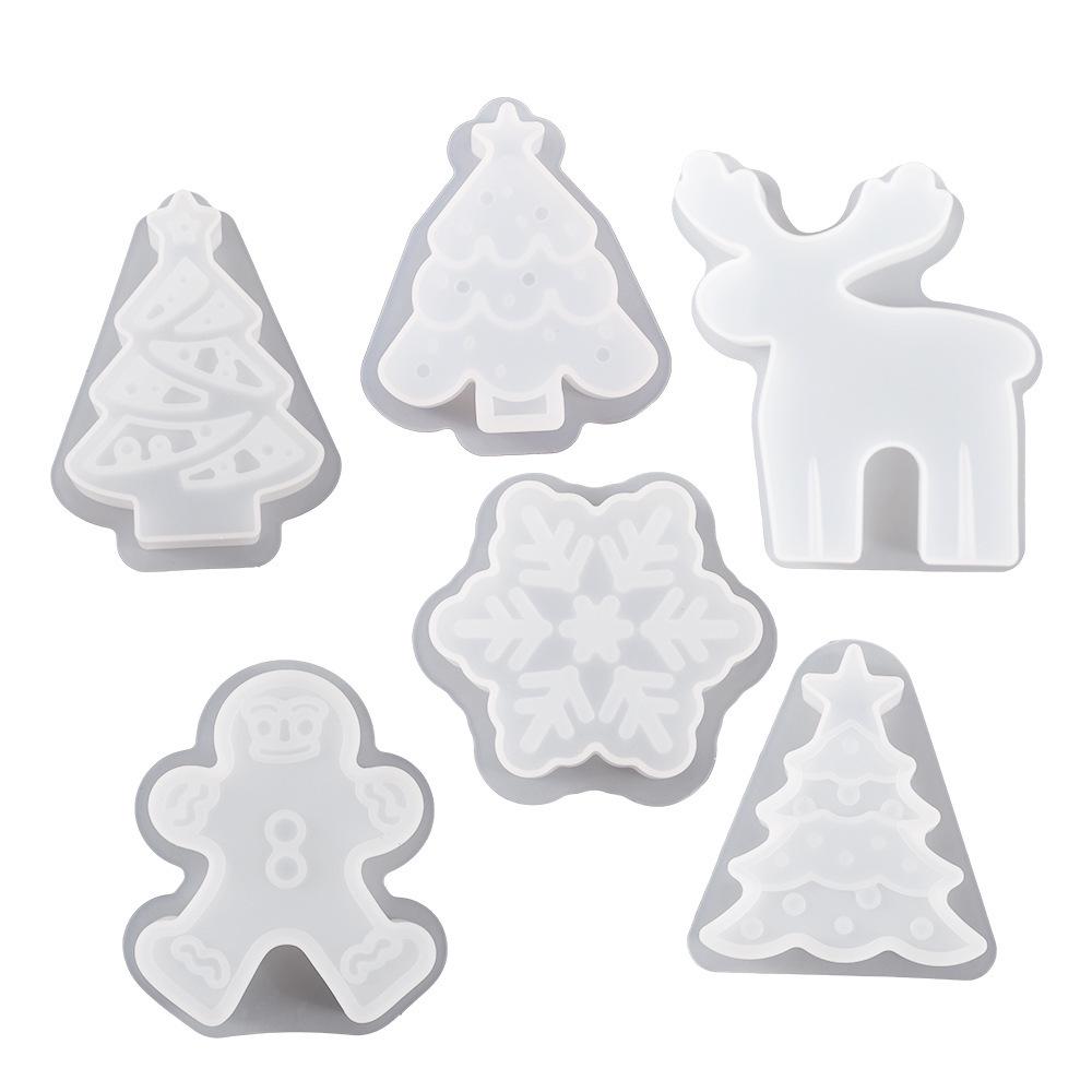 Epoxy Resin Christmas Ornaments: Snowflake, Snowman, Reindeer Mold Set for Plaster and Wax Candles