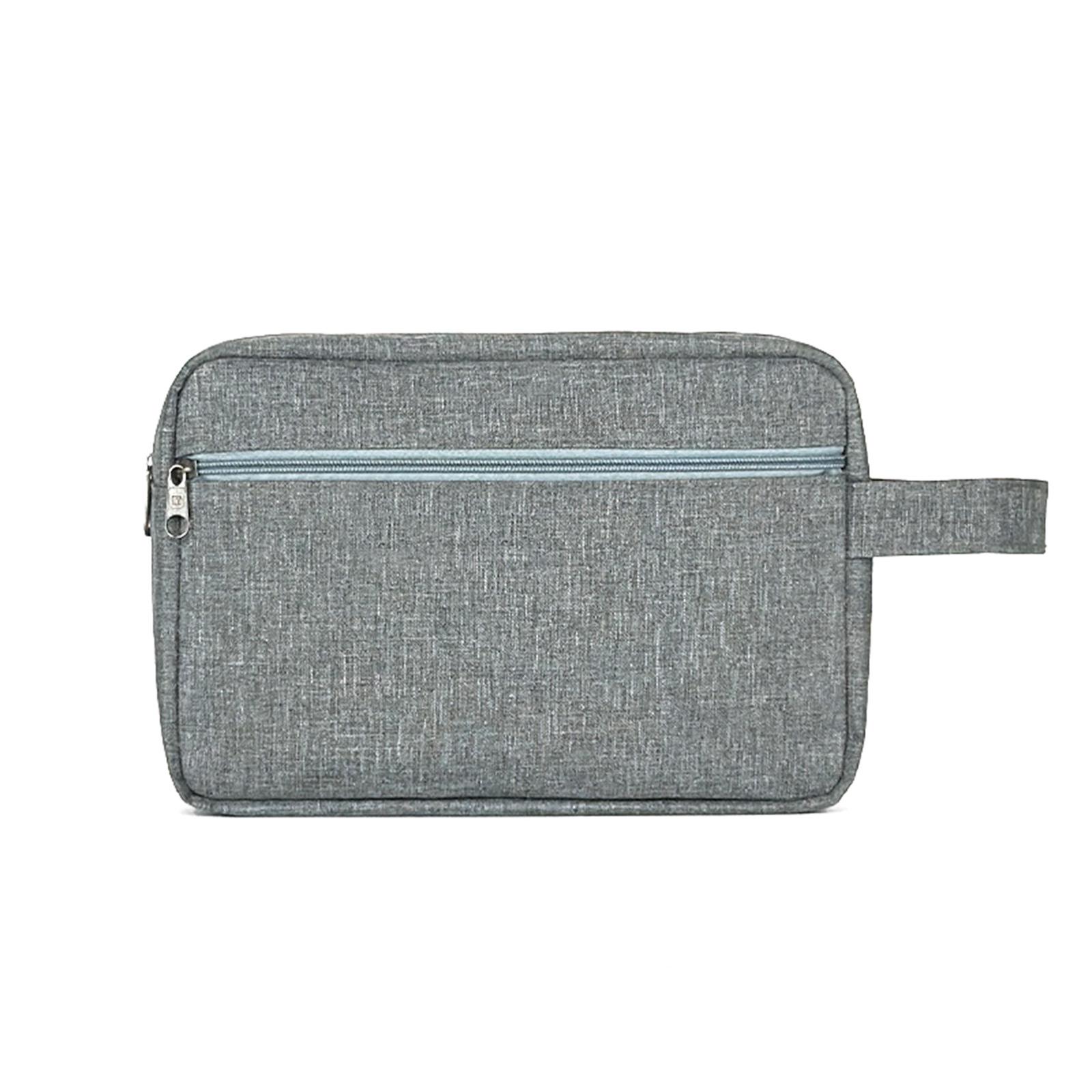 

Multifunctional Waterproof Toiletry & Makeup Bag with Logo As Shown сірий колір