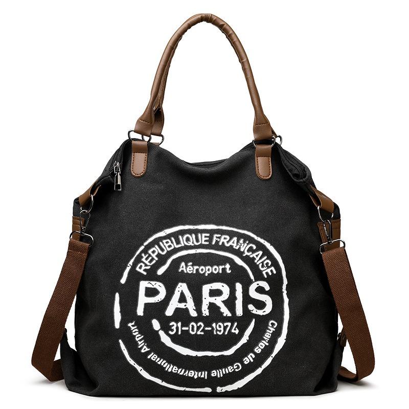 Student Class Casual Hand-held Canvas Bag Bag Women's Fashion Letter Tote Bag Large Capacity Commuter Messenger Bag