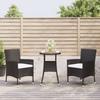 Vidaxl 3-Cz. Garden Bistro Furniture Set With Cushions, Black
