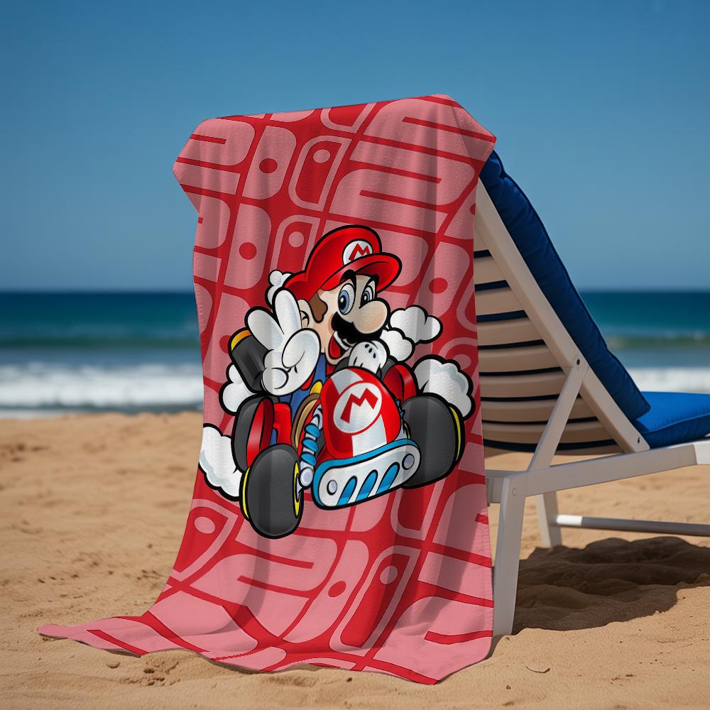 Red World M-Marios Microfiber Quick Dry Beach Towel Cute Cartoon Anime Absorbent Soft Bath Towel for Travel Adult Kids
