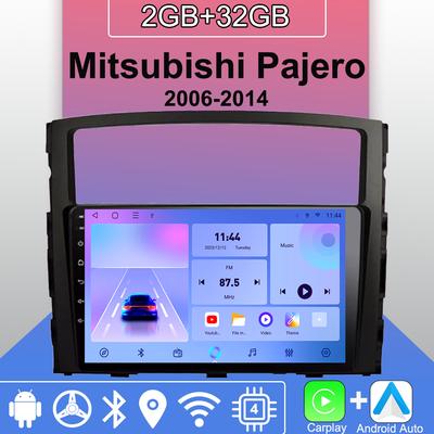 Autoradio Android Carplay Pour Mitsubishi Pajero 2006-2014 Lecteur Multimédia Unité Principale Stéréo Navigation GPS BT WIFI 2+32GB