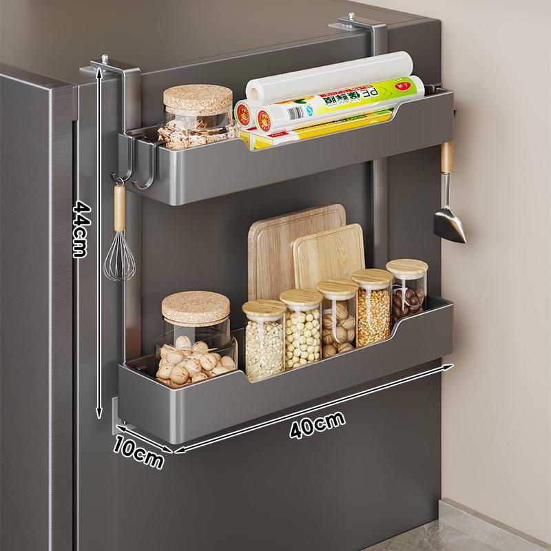 Refrigerator Side Storage Rack Kitchen Multi-function Storage Artifact Wall-mounted Multi-layer Seasoning Film Storage Rack