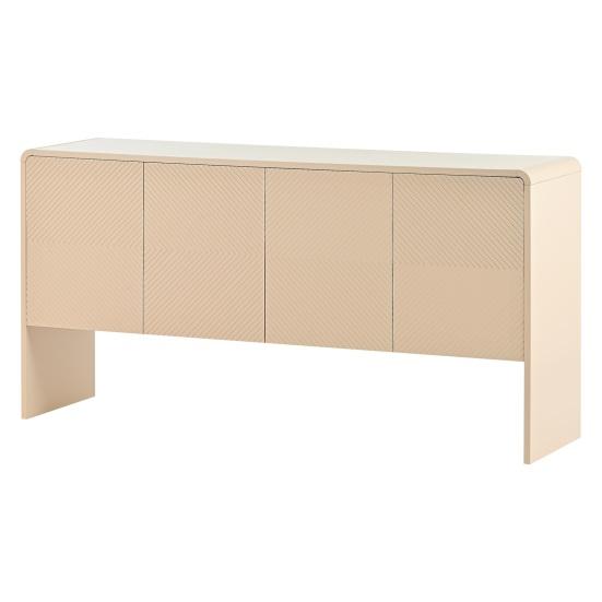 Sideboard Buffet with 4 Doors 4-Compartments Adjustable Shelves Large Capacity Minimalist Living Room Entrance Area Kitchen Wood Floor Storage Cabinet