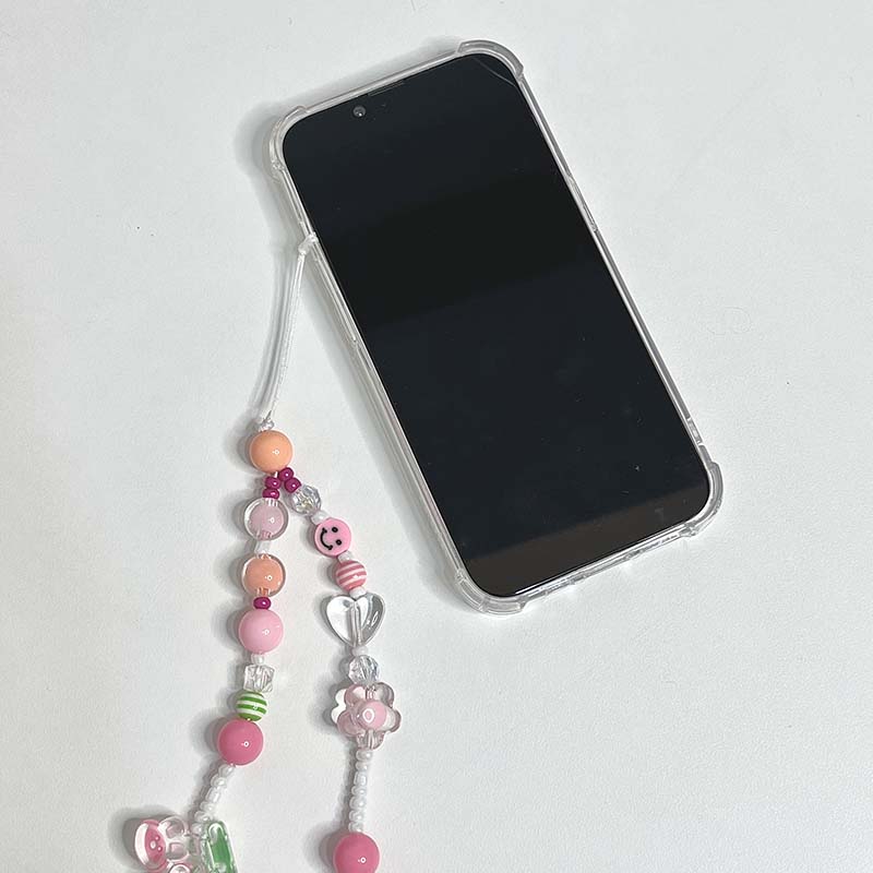 Bracelet Smiley Cartoon Flower Ins Cute Smile Lovely Mirror Phone Case For Iphone 11 12 Promax 13 14 Pro Max Back Cover Capa