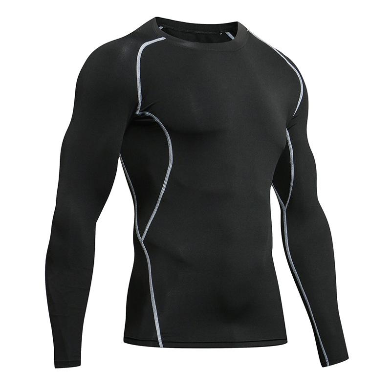 Men's Outdoor Pro Basketball Compression Tights & Quick-Drying Long-Sleeve Sports Shirt