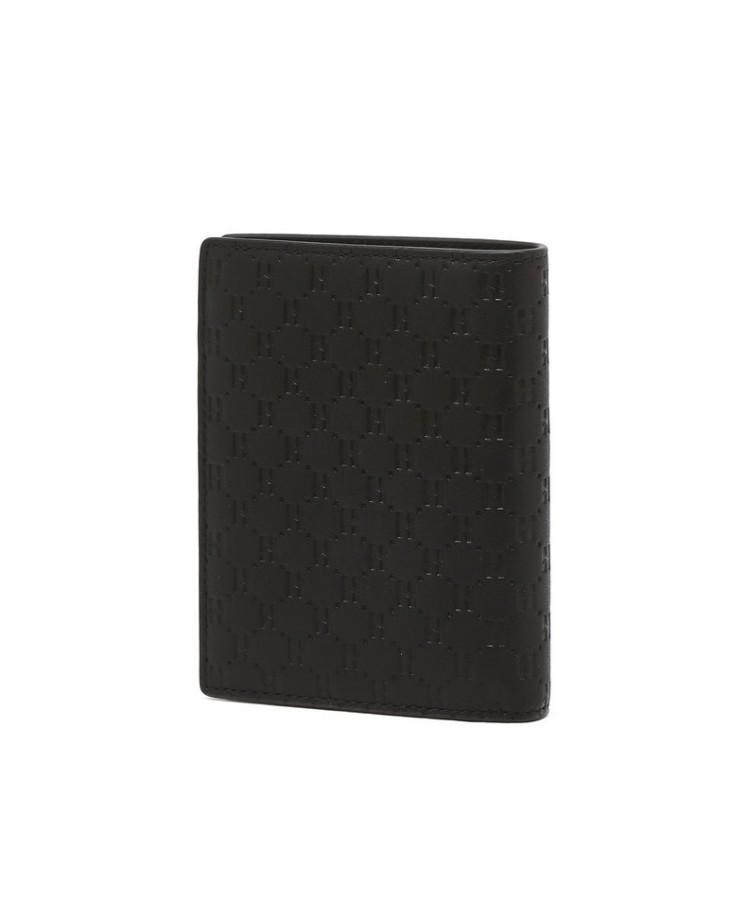 Hazzys Men Acc Black Logo Pattern Cowhide Medium Wallet Hjwa6F836Bk