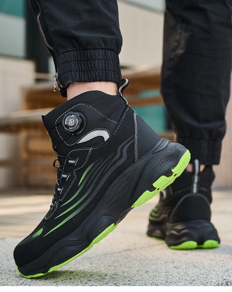 Lightweight Rotating Button Safety Shoes - Anti-Smash, Anti-Puncture; Ideal for Construction & Labor Work