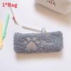 Cute Cat Paw Plush Pencil Case With Soft Material For Students And Girls