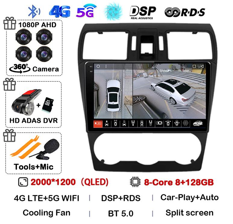 Android 14 Carplay For Subaru Forester 4 SJ XV 2012 2013 2014 2015 Car Radio Multimedia Player GPS Stereo 360 Camera Head Unit