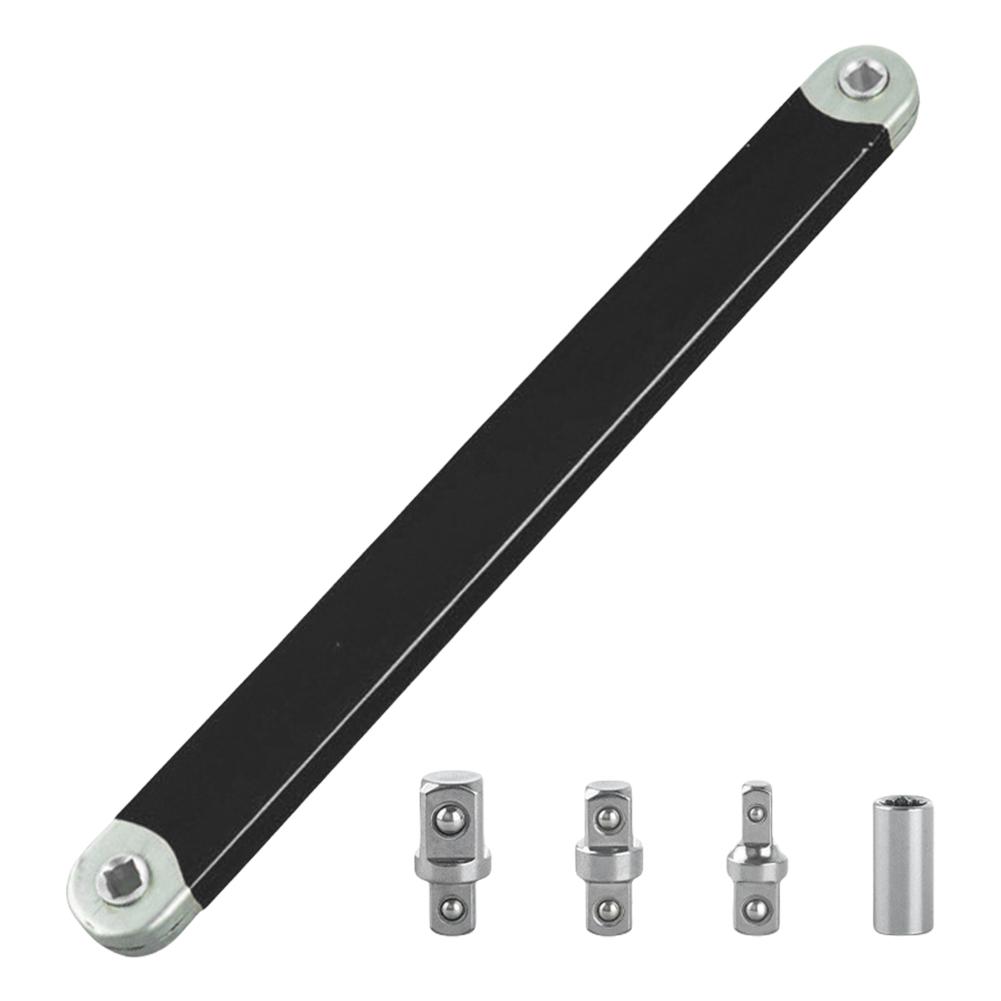 

Impact Ready Ratchet Spanner & 1/2 1/4 3/8inch Square Adapter Offset Extension Wrench Socket Wrench Tool for Tight Space чёрный