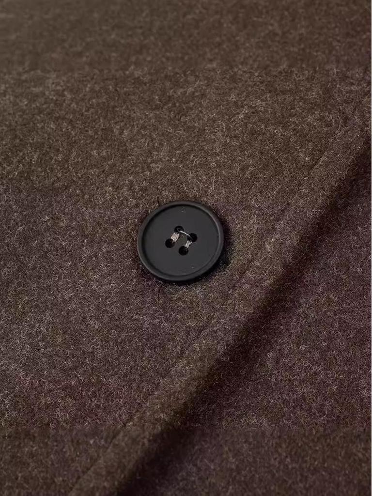 2024 Autumn/Winter Women's Solid Color Casual Wool Coat