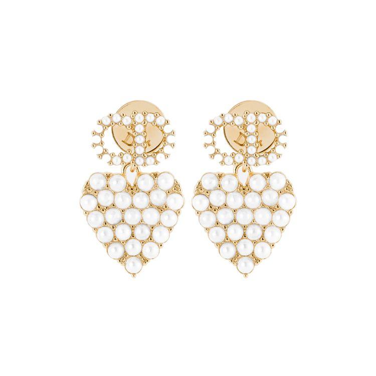 Dior Clair D Lune Heart Earrings Women Earrings Gold E1146CDLRS-D301