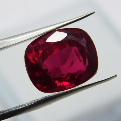 Linda Gema Solta de Rubi Vermelho Natural CERTIFICADO de 6,20 Ct Corte Almofada