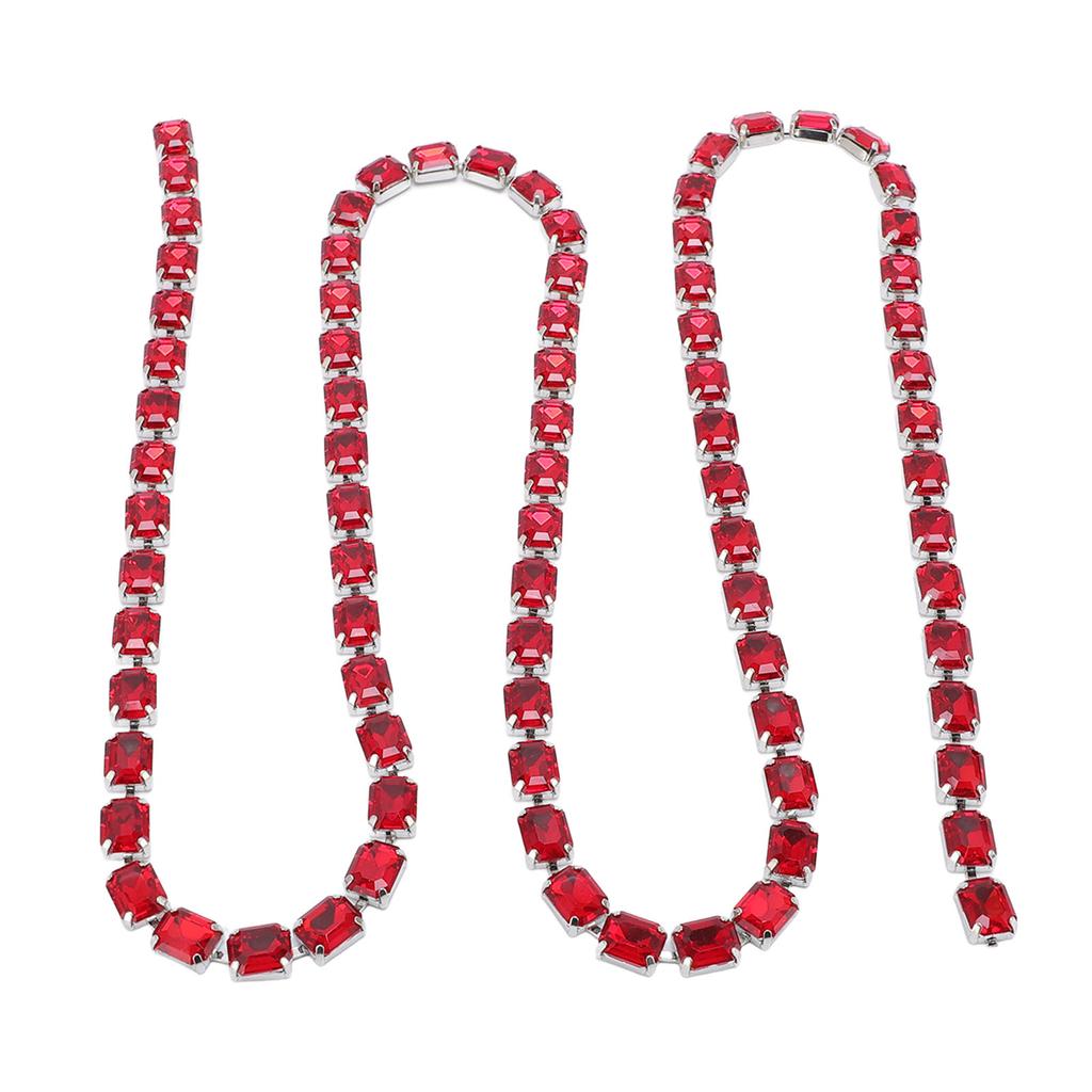 Rhinestone Chain 8 X 10mm Rectangular Acrylic Versatile Crystal Strap for Shoes Bags Clothing Jewelry