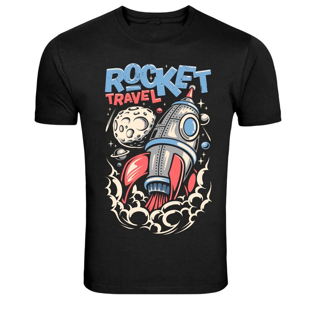Rocket Travel Retro Space Graphic T-Shirt