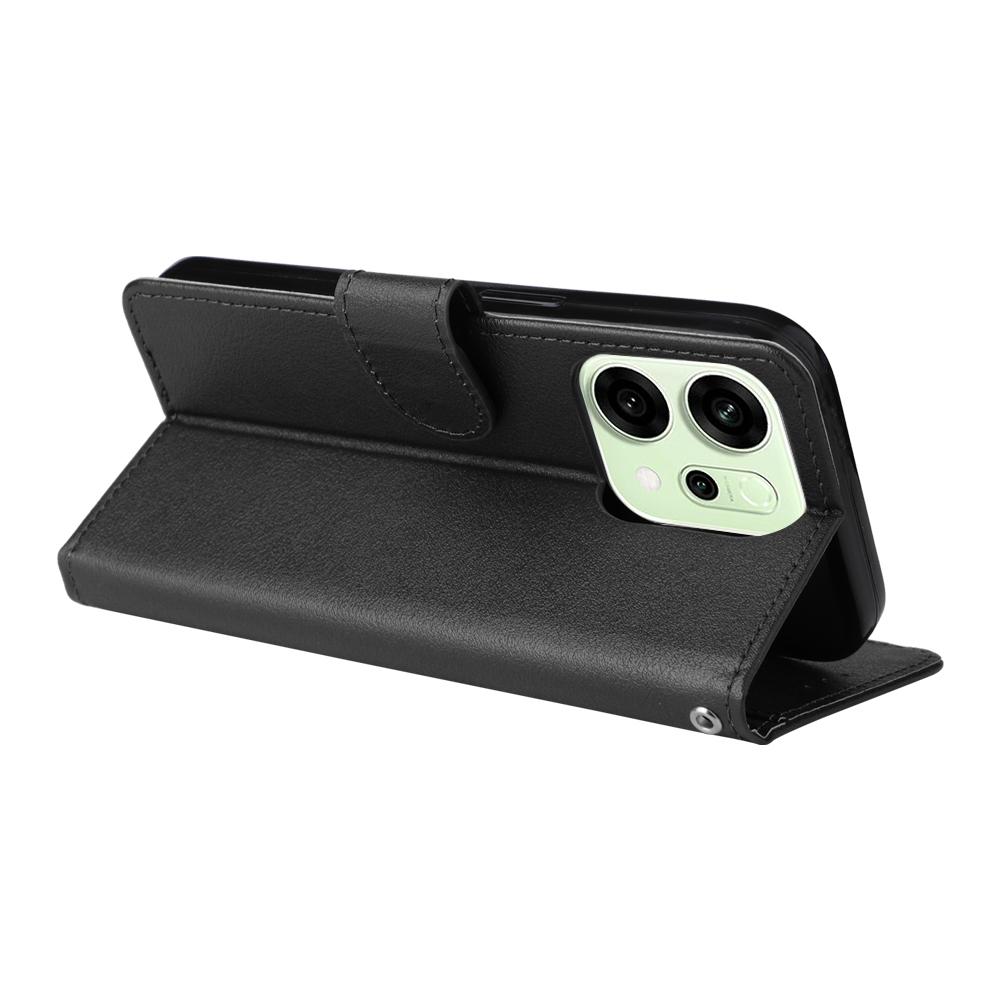 For Oppo Reno14 5G (Global) Case Wallet Stand View PU Leather Phone Cover with Wrist Strap