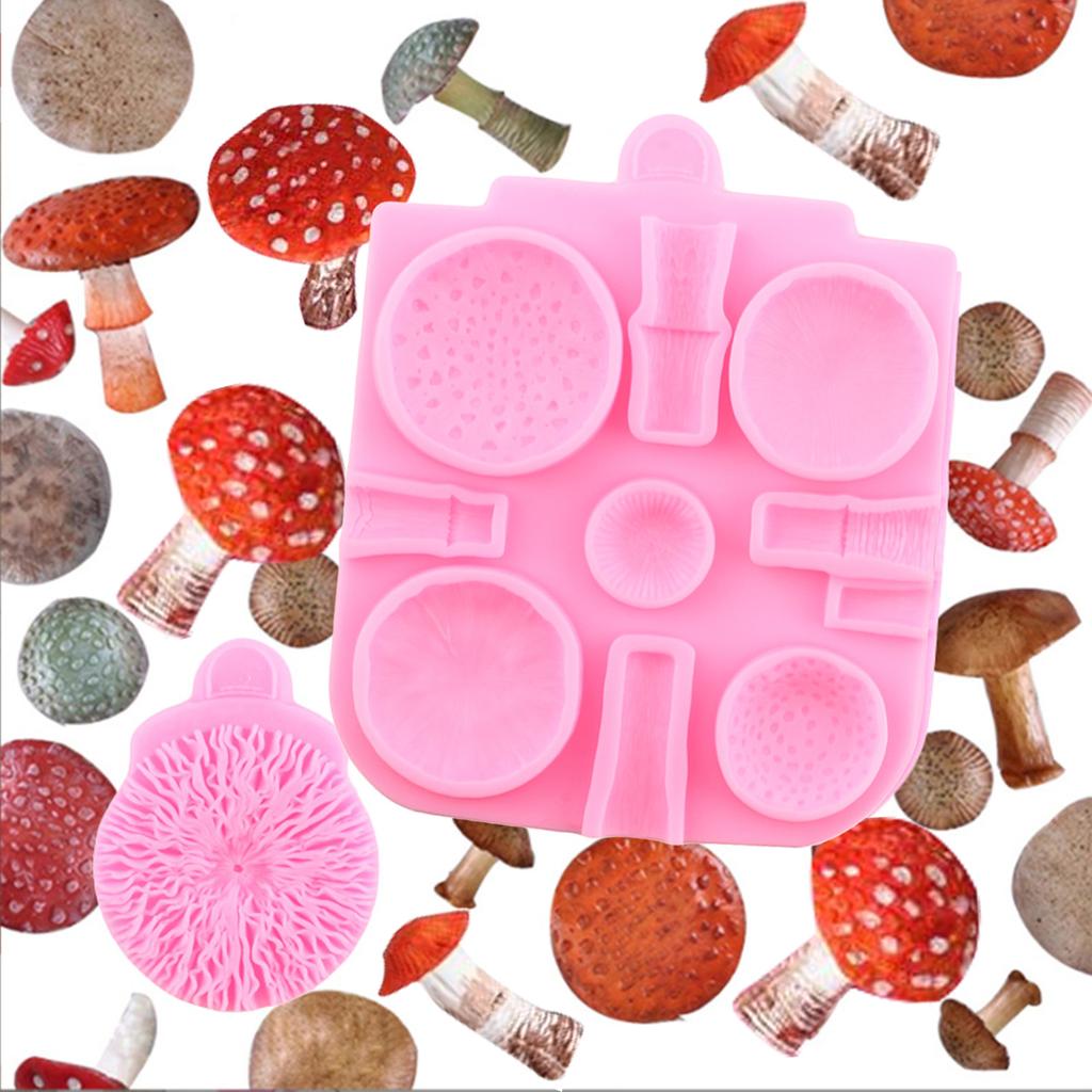 Soppsjokoladeform Soppsilikonformer Kakepyntverktøy Cupcake Topper Godteri Sjokoladegummipastaformer