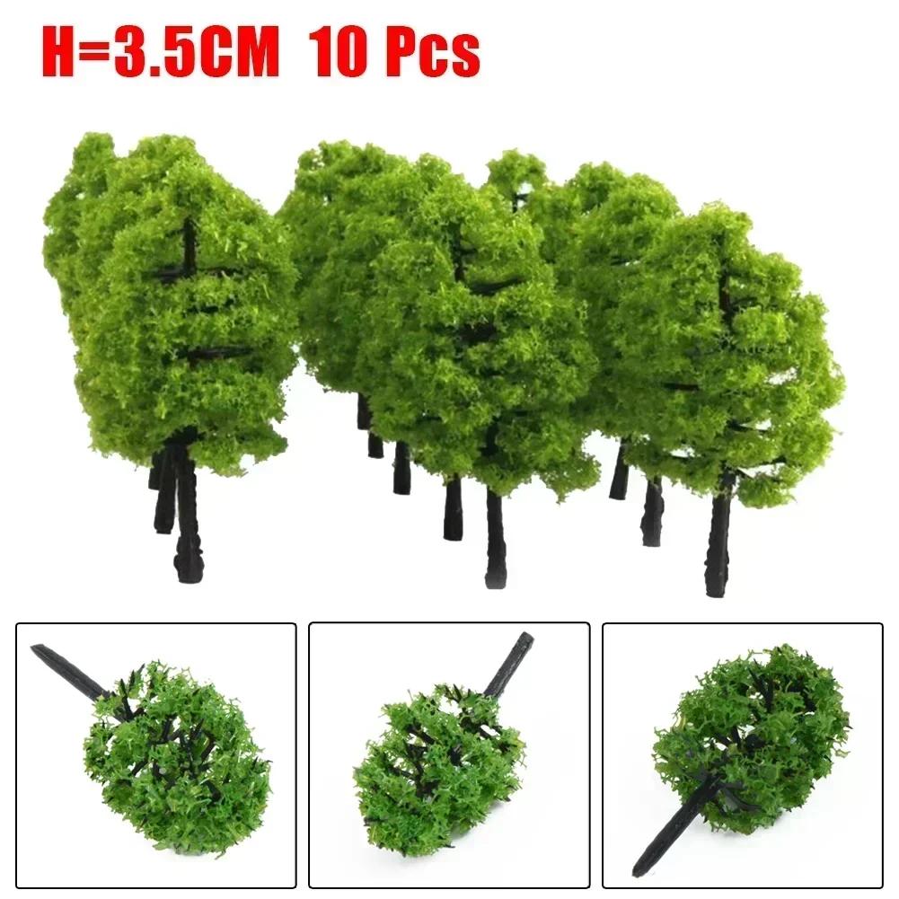 10pcs Model Trees Mini 3D Landscape Artificial Miniature Tree Tree Layout Train Railway Model Trees 3.5CM HO OO Scale Diorama
