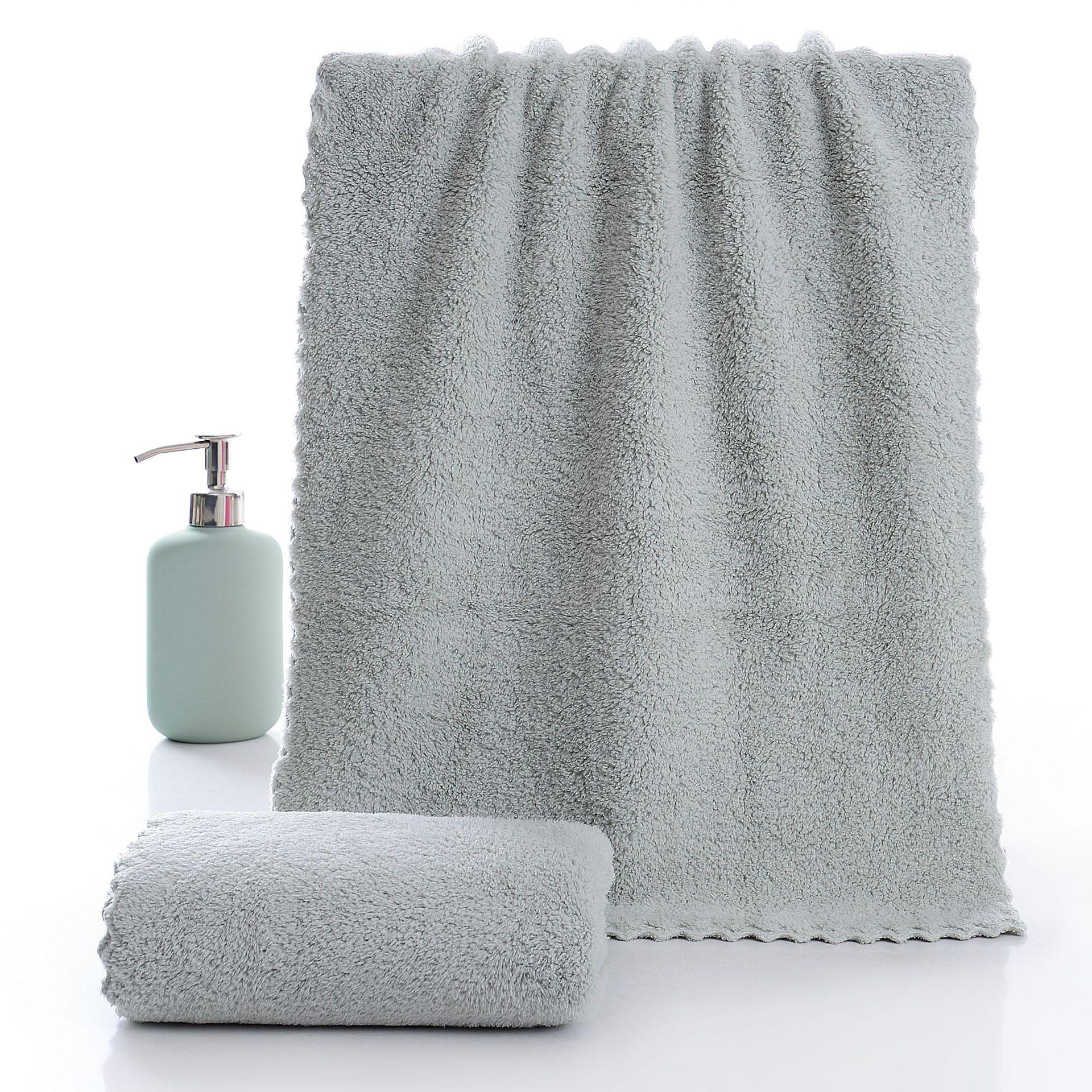 

Home Coral Velvet Towel Solid Color Bath Towels Beach Soft 1Pc Водопоглинаючі сірий колір