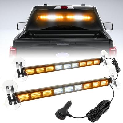 2in1 Car Dual Color Emergency Light Strip Windshield 162LED Car Flashing Light 12-24V Warning Light with Auxiliary Lighting Function