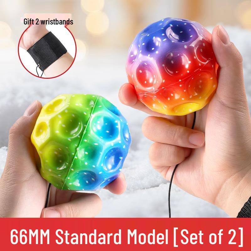 Moonstone Bouncy Ball Wrist Toy for Kids - Elastic Rope & Strength Fitness Shake Ball