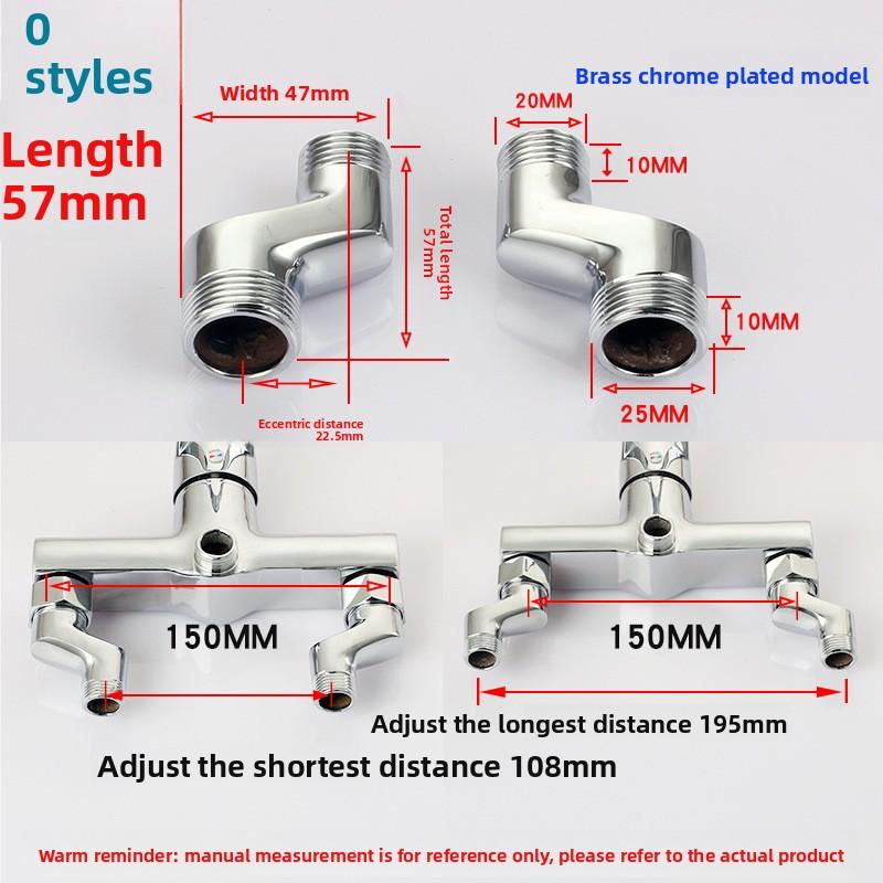 Bateria prysznicowa Zakrzywione kolanko Regulowany adapter Mosiądz Solidny Montaż ścienny Część zamienna Zawór kątowy Akcesoria kuchenne łazienkowe