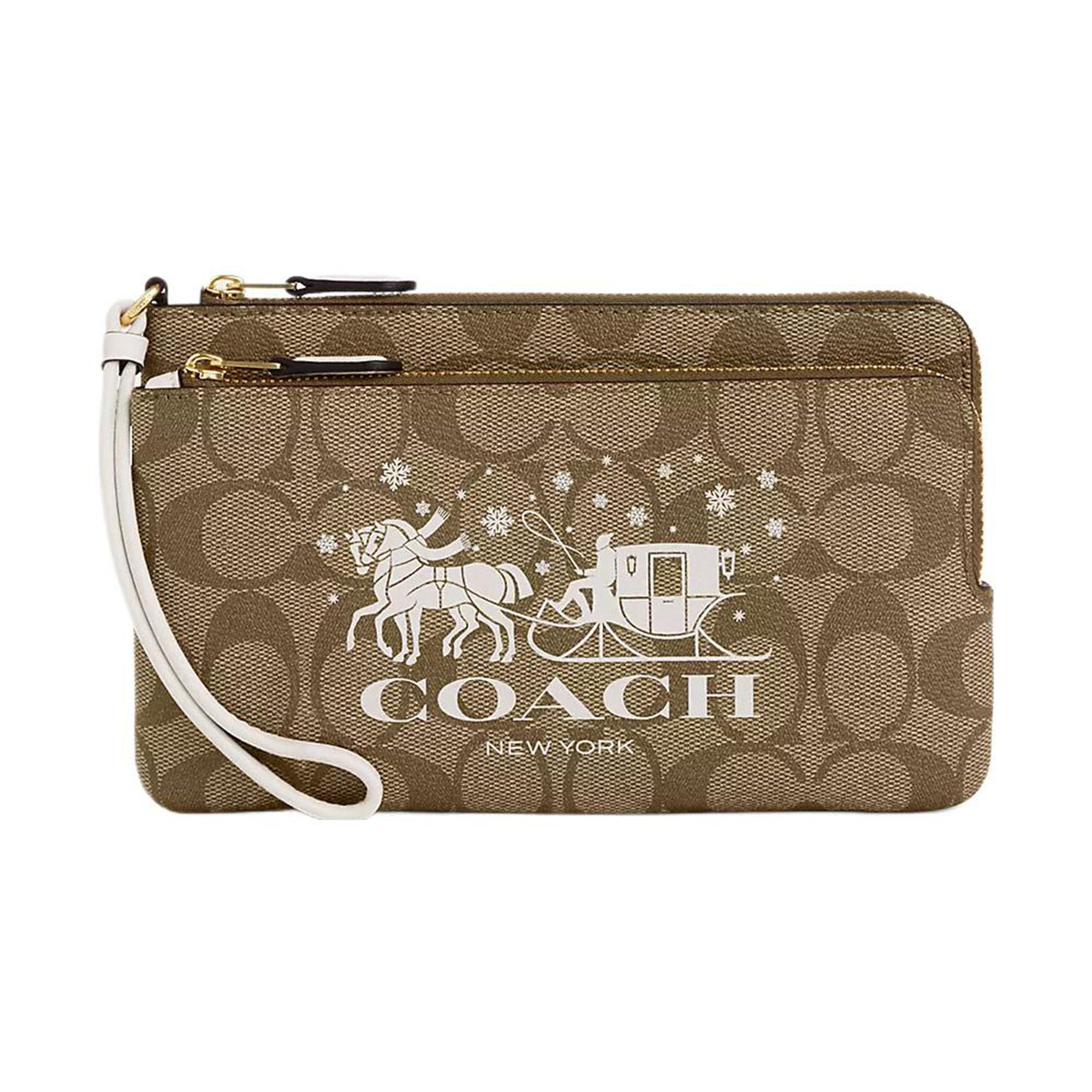 COACH Double Zip Wallet Canvas With