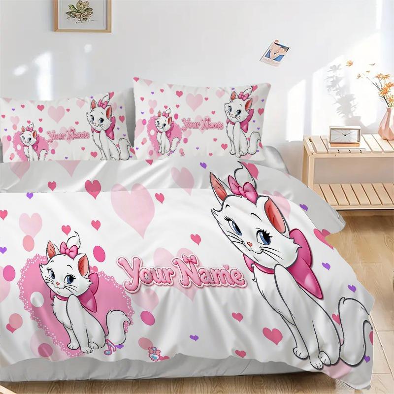 Custom 3pcs Romantic Pink Hearts Bedding Sets For All Sizes New 162D Printed Bed Cover Comforter Duvet Cover Pillowcase Bedroom Decoration