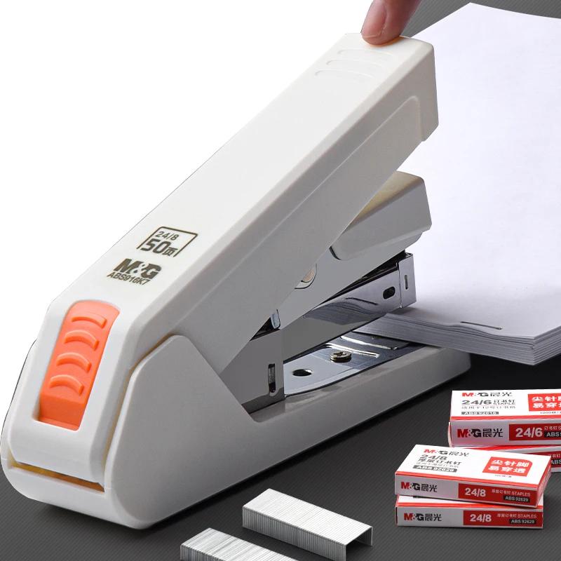 Portable 50/70 Sheets Effortless Staplers Paper Book Binding Stapling Machine School Office Supplies Stationery Accessories