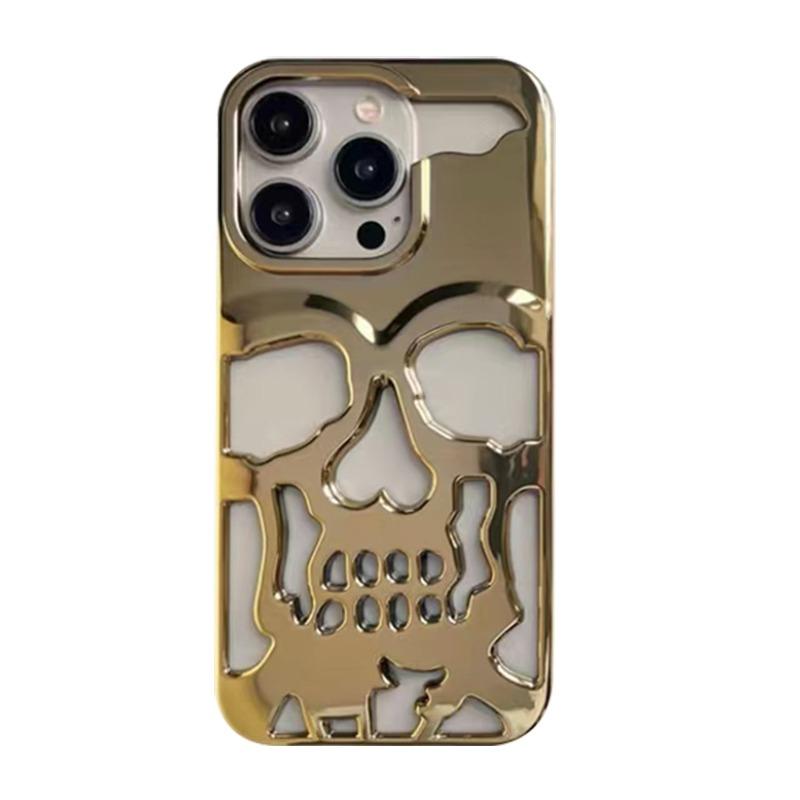 Cool Hollow Heat Dissipation Cool Skull Ghostfa Plating Phone Case For iPhone 17 16 Pro Max 15 14 Plus Air Fashion Slim Cover