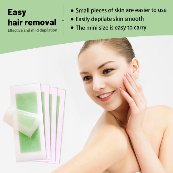 10Pcs Hair Removal Wax Strips Painless Beginner Friendly Disposable Men Women Body Facial Armpit Leg Bikini Hair Removal Wax Paper