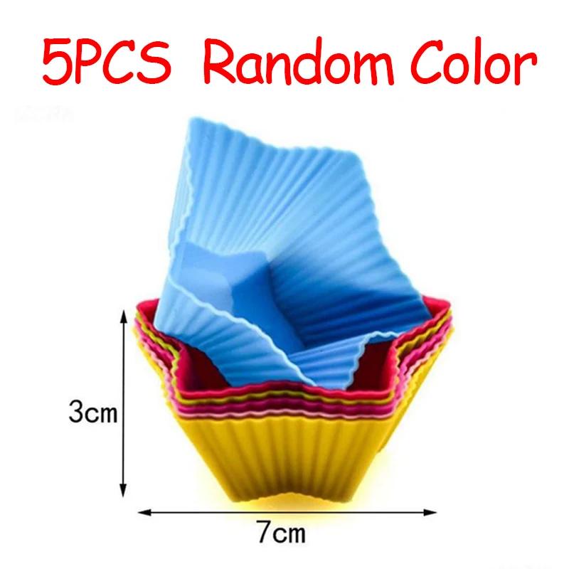 1/5/10 Stück Zufällige Farbe Silikon Kuchenform Silikon Kuchen Backform Tasse Cupcake Puddingform Hochtemperaturbeständig und Weich